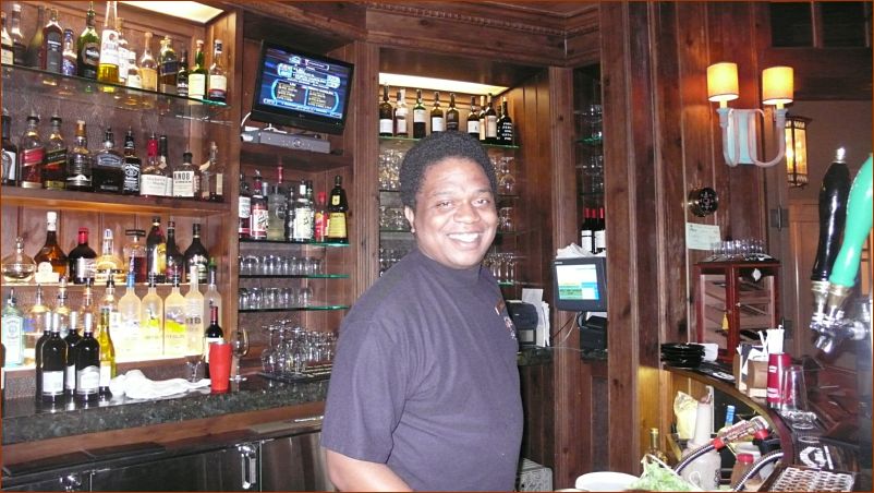 A happy bartender
